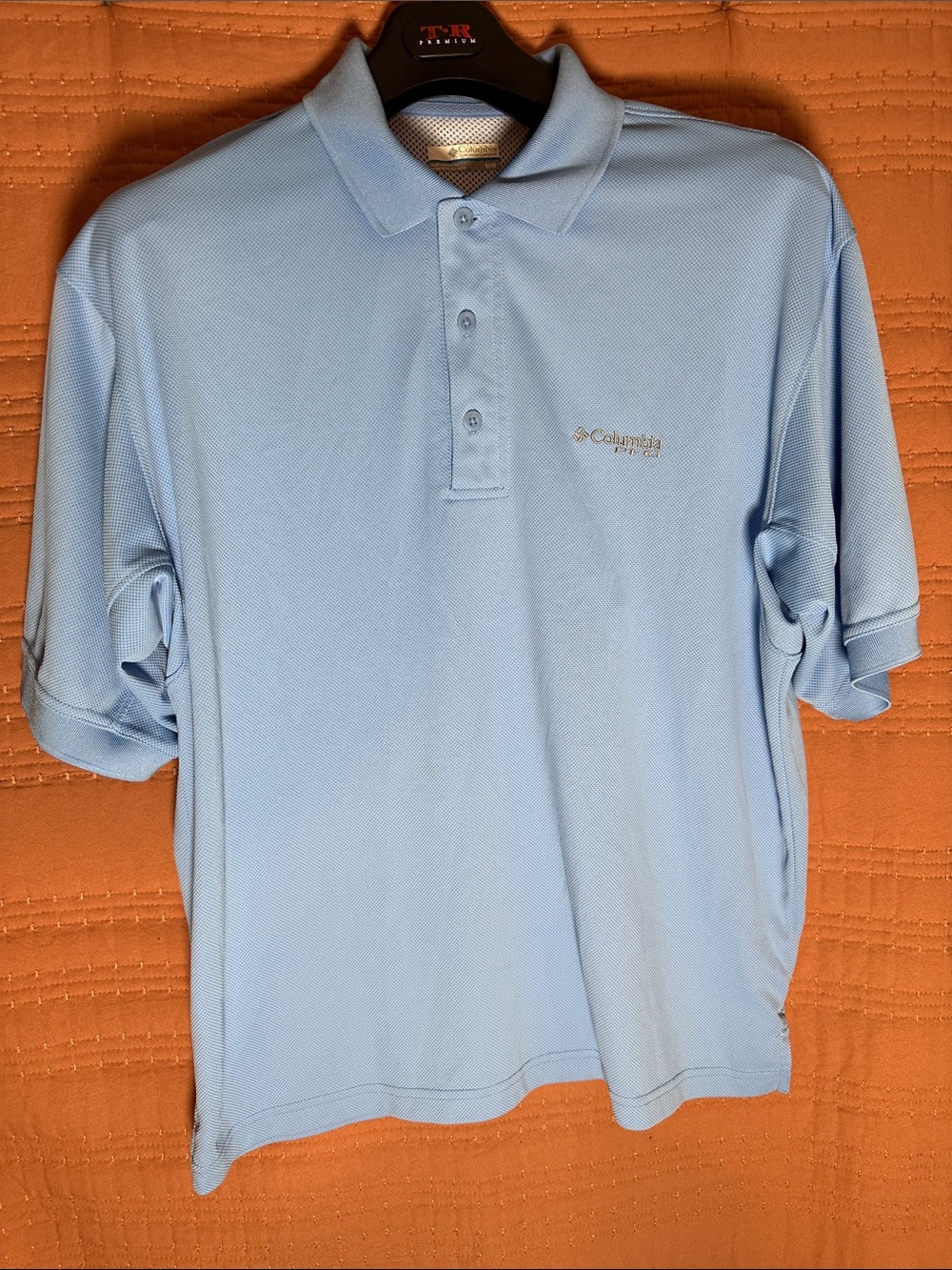 Columbia Light Blue Men's Short-Sleeve Polo